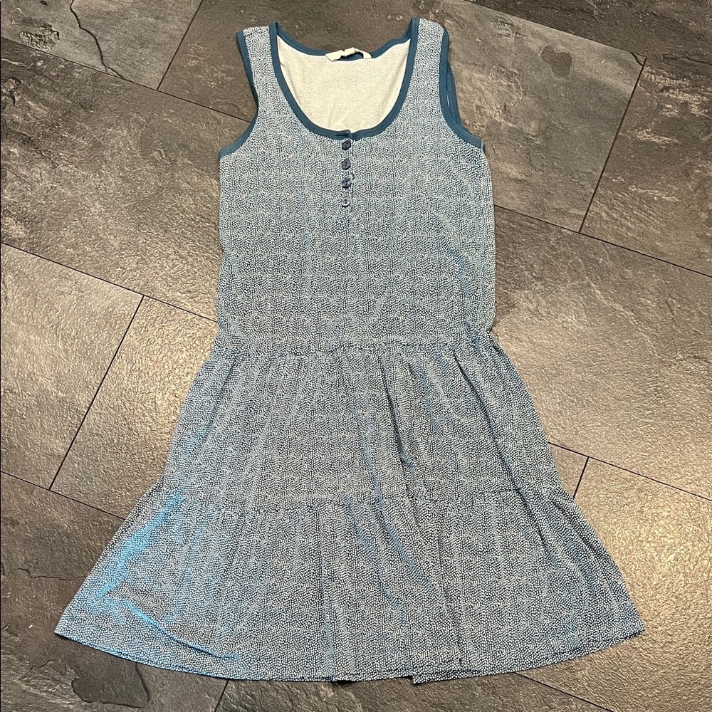 Blue and white Sleeveless Dress